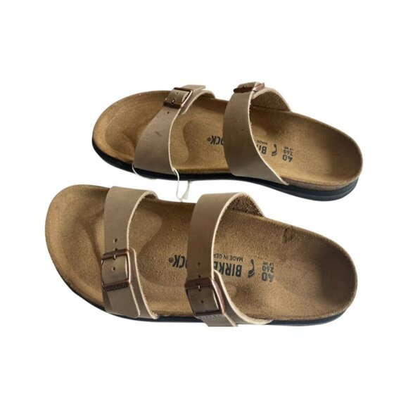 BIRKENSTOCK  Sierra Suede Tan Leather with Oudoor Traction Sole Size 40 Unisex